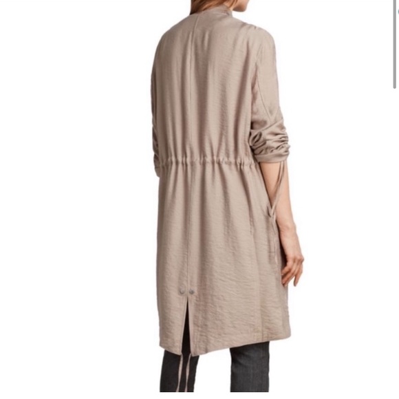 AllSaints Elio Bomber Parka Coat in dusty rose - sz 2 - Picture 3 of 15